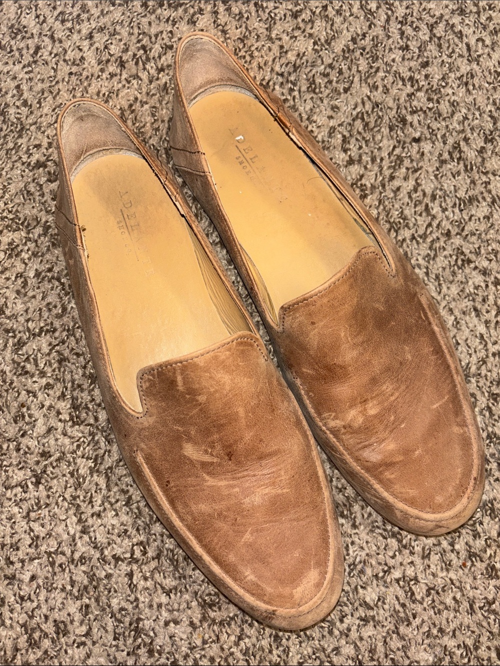Adelante Shoe Co. The Tomás Men's Brown Leather Slip-On Loafers Size 11.5